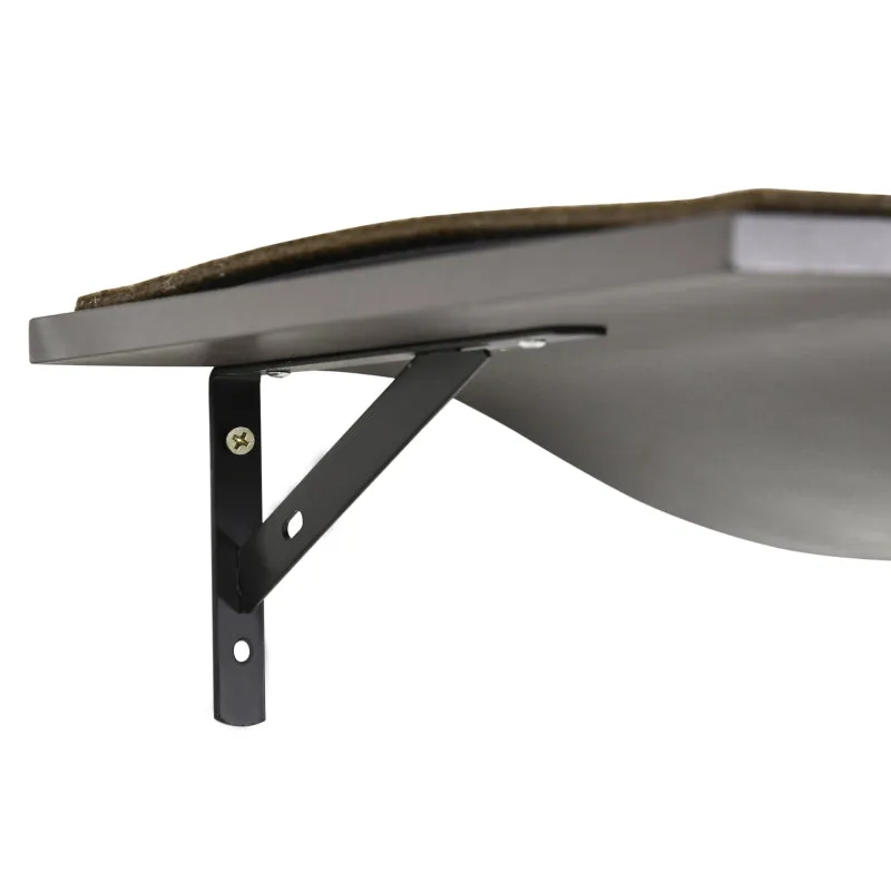 2pc Wall-Mounted Cat Climbing Shelf - Coffee Brown
