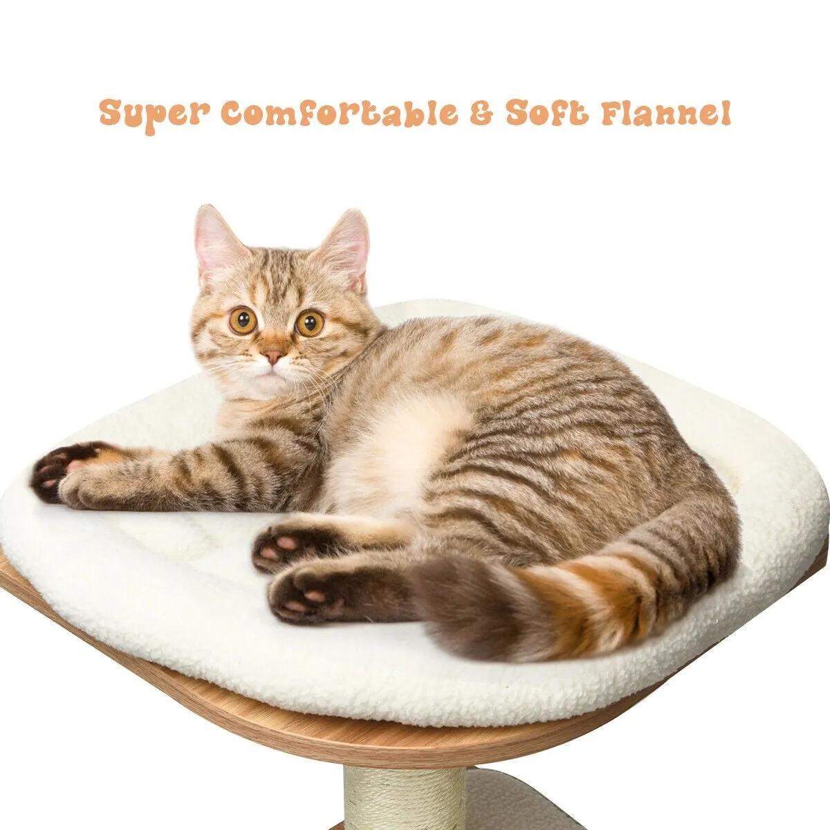34'' Multi-Layer Wood Platform Cat Tree - Natural
