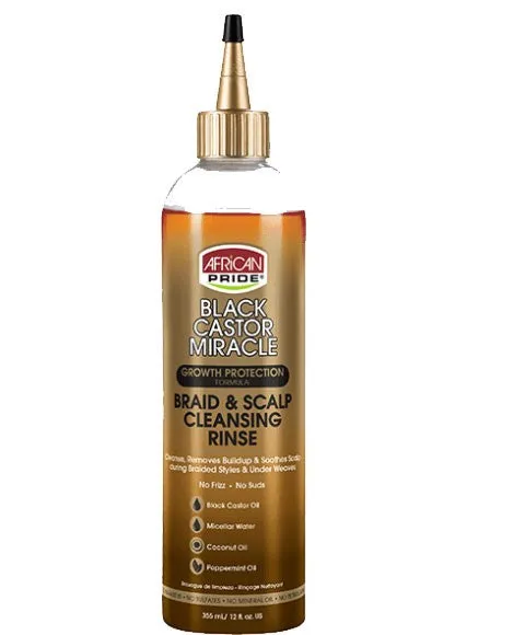 African Pride Black Castor Growth Protection Braid & Scalp Cleansing Rinse 355ml