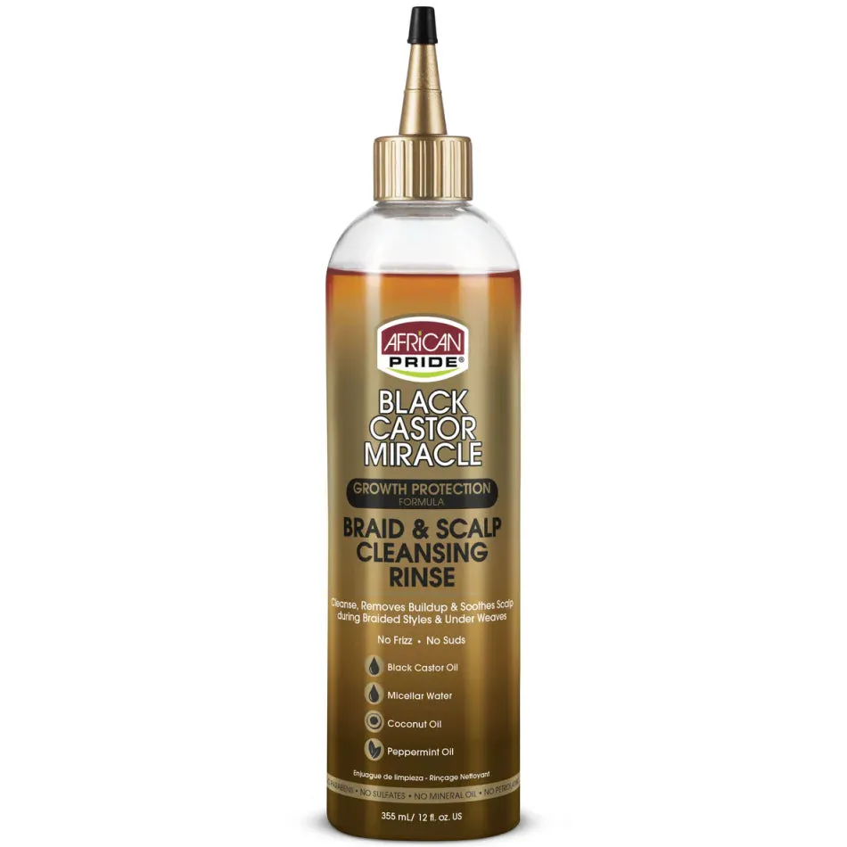 African Pride Black Castor Growth Protection Braid & Scalp Cleansing Rinse 355ml