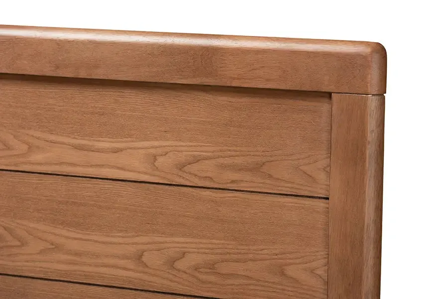 Albany Ash Walnut Brown Wood 4-Drawer Platform Storage Bed w/Built-In Shelves (Full)