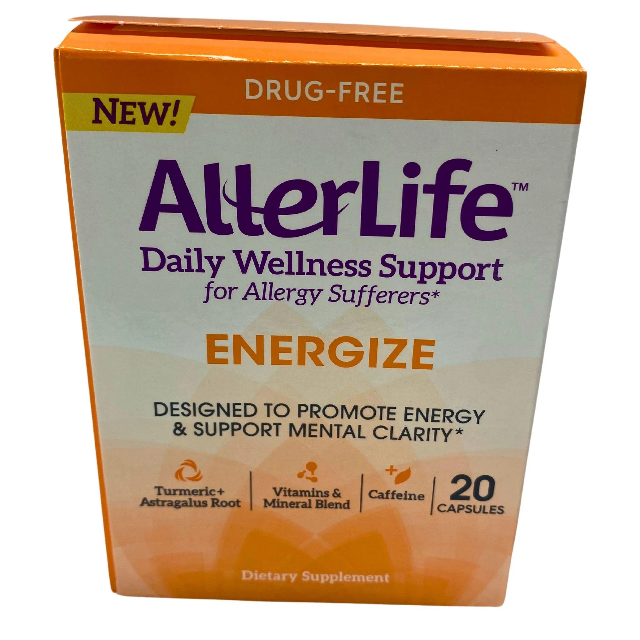 AllerLife Energize Designed to Promote Energy & Support Mental Clarity 20 Capsules (50 Pcs Lot)