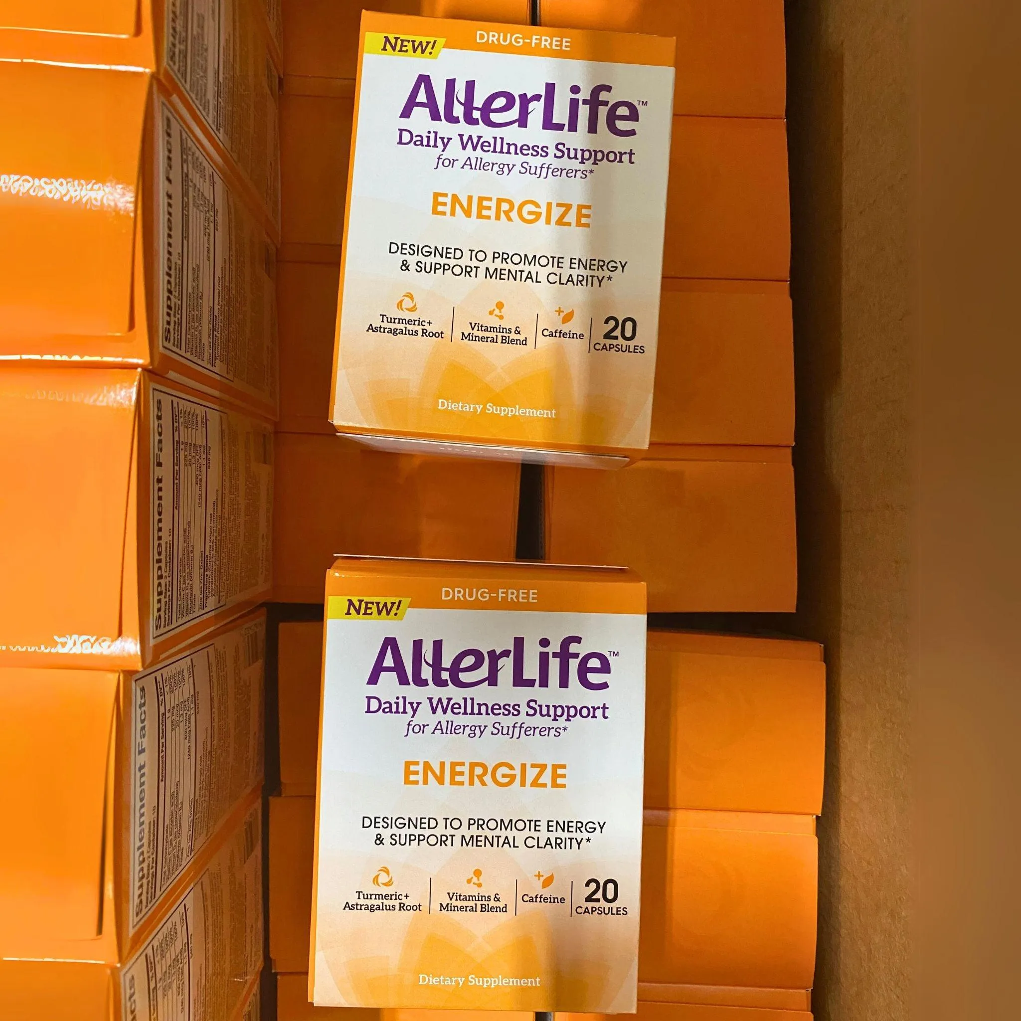 AllerLife Energize Designed to Promote Energy & Support Mental Clarity 20 Capsules (50 Pcs Lot)