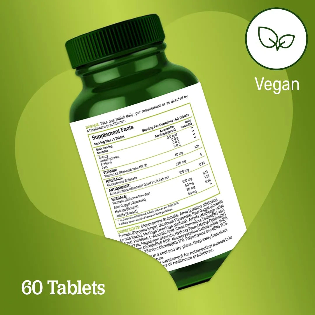 andMe Smart Greens Women’s Joint Care Tablets | Vegan, Plant Based Joint Support Supplement for Women | with Glucosamine, Chondroitin, Turmeric & Amla | Bone, Joint & Cartilage Health | Non-GMO | 60 N