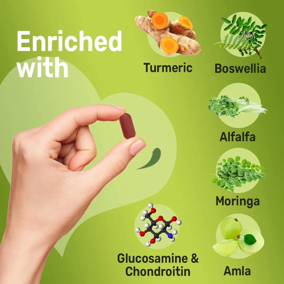 andMe Smart Greens Women’s Joint Care Tablets | Vegan, Plant Based Joint Support Supplement for Women | with Glucosamine, Chondroitin, Turmeric & Amla | Bone, Joint & Cartilage Health | Non-GMO | 60 N