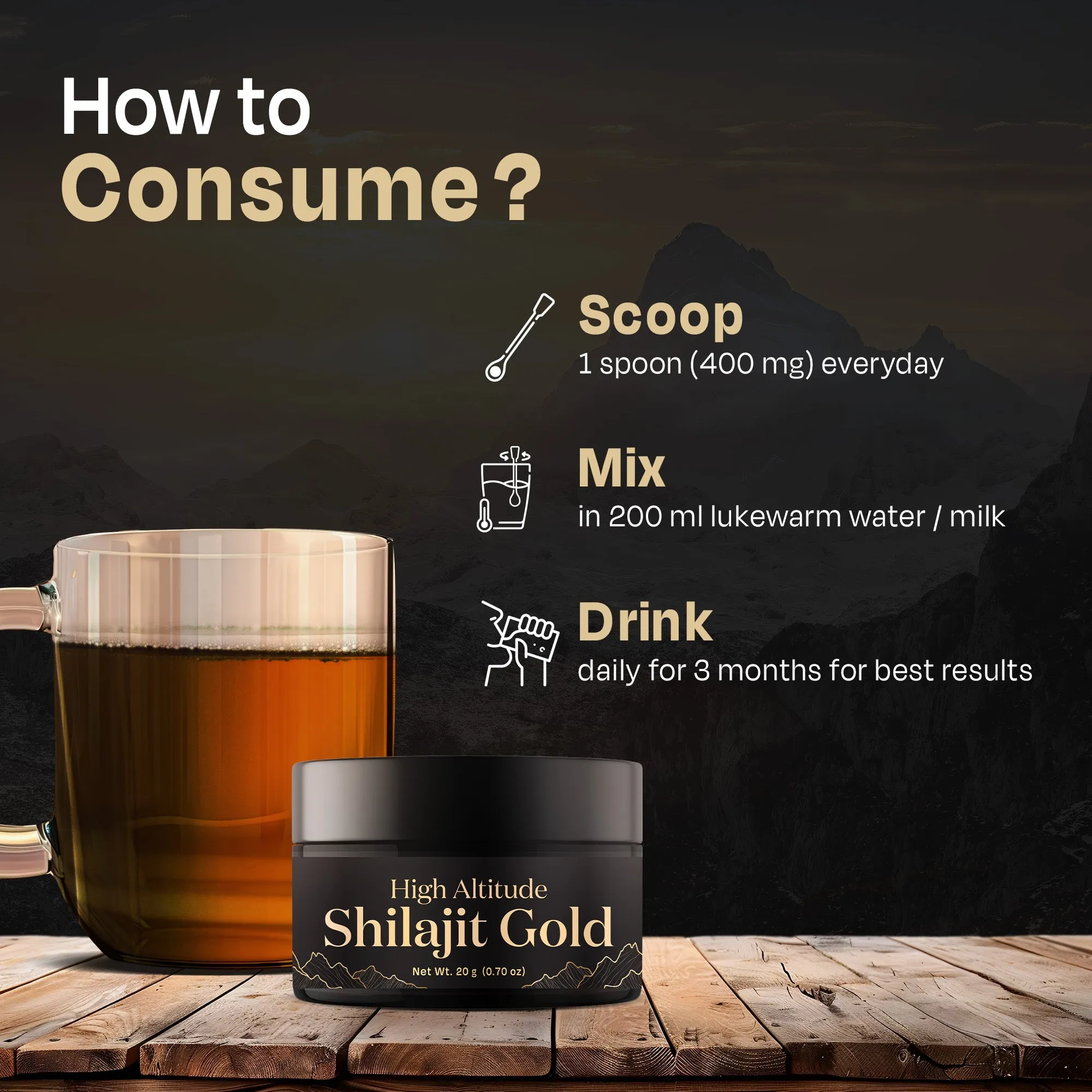 Auric Lab Certified High Altitude Shilajit/Shilajeet Gold Resin 20g | 75% Fulvic Acid   Humic Acid |80  Trace Minerals, Real Brass spoon and Shilajit rock with every order