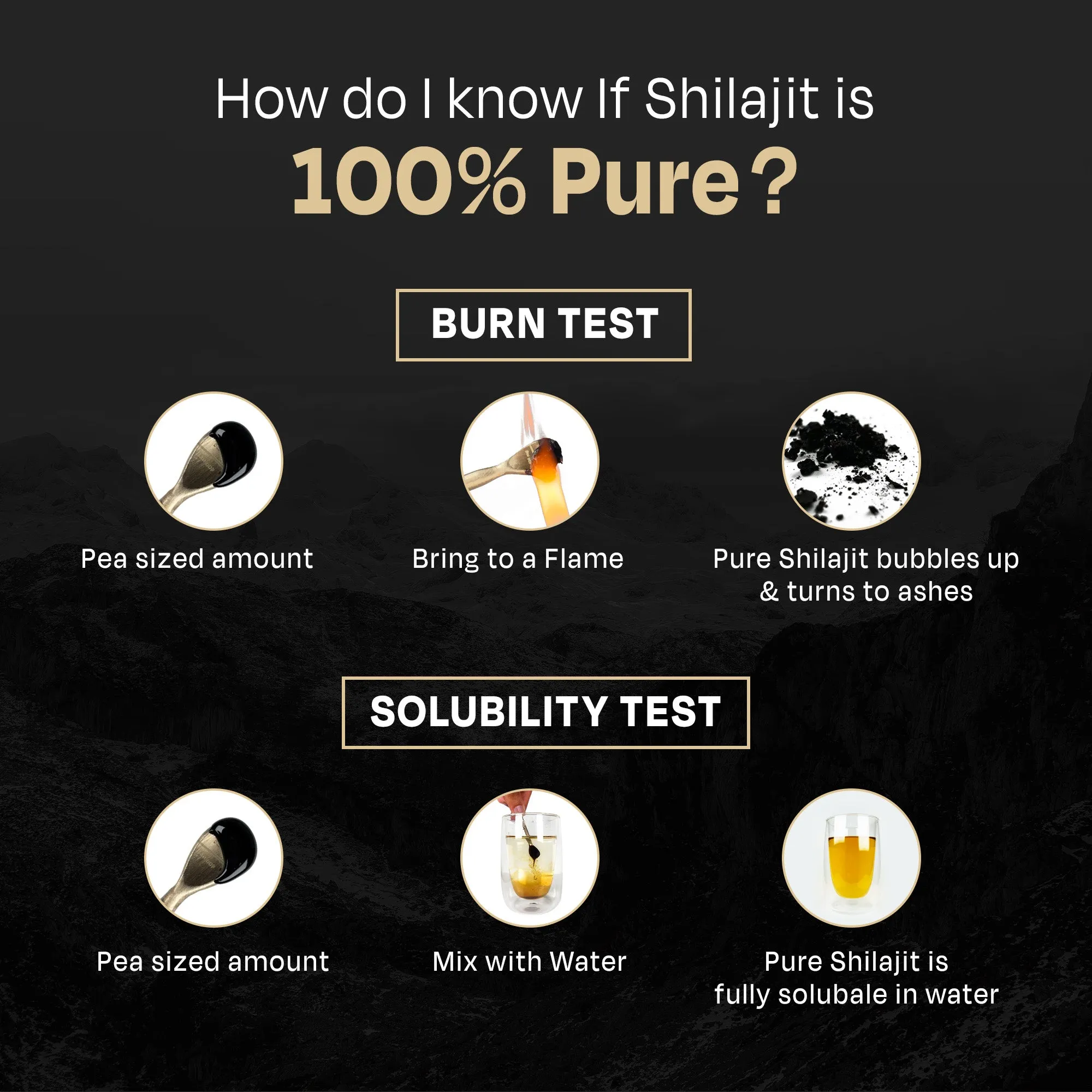 Auric Lab Certified High Altitude Shilajit/Shilajeet Gold Resin 20g | 75% Fulvic Acid   Humic Acid |80  Trace Minerals, Real Brass spoon and Shilajit rock with every order