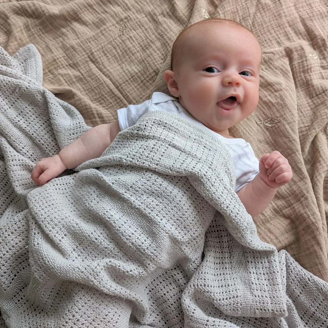 Baby Blanket Grey Cellular