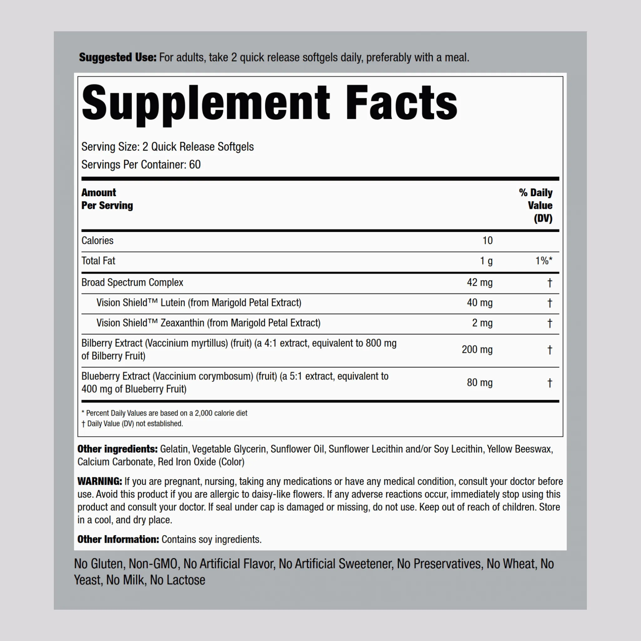 Broad Spectrum Eye Formula, 120 Quick Release Softgels, 2  Bottles