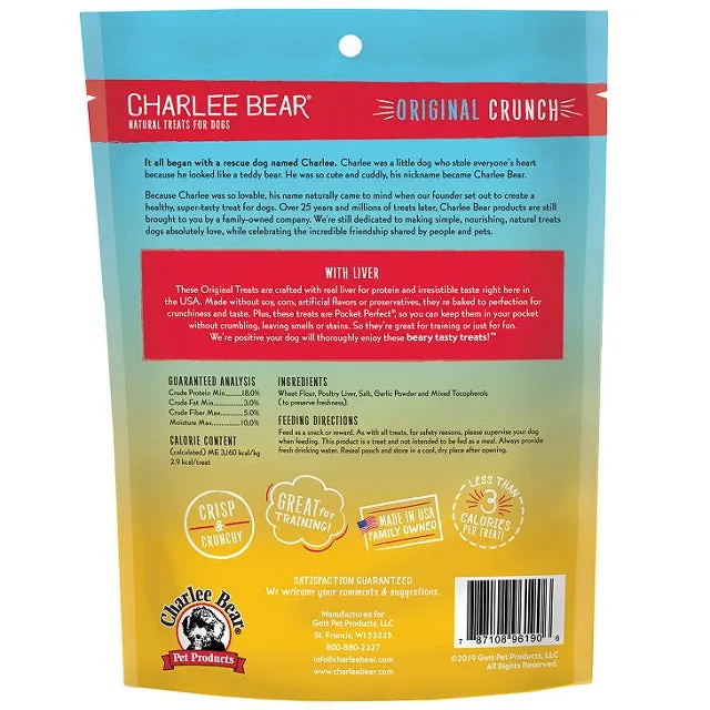 Charlee Bear Original Crunch Natural Dog Treats with Liver