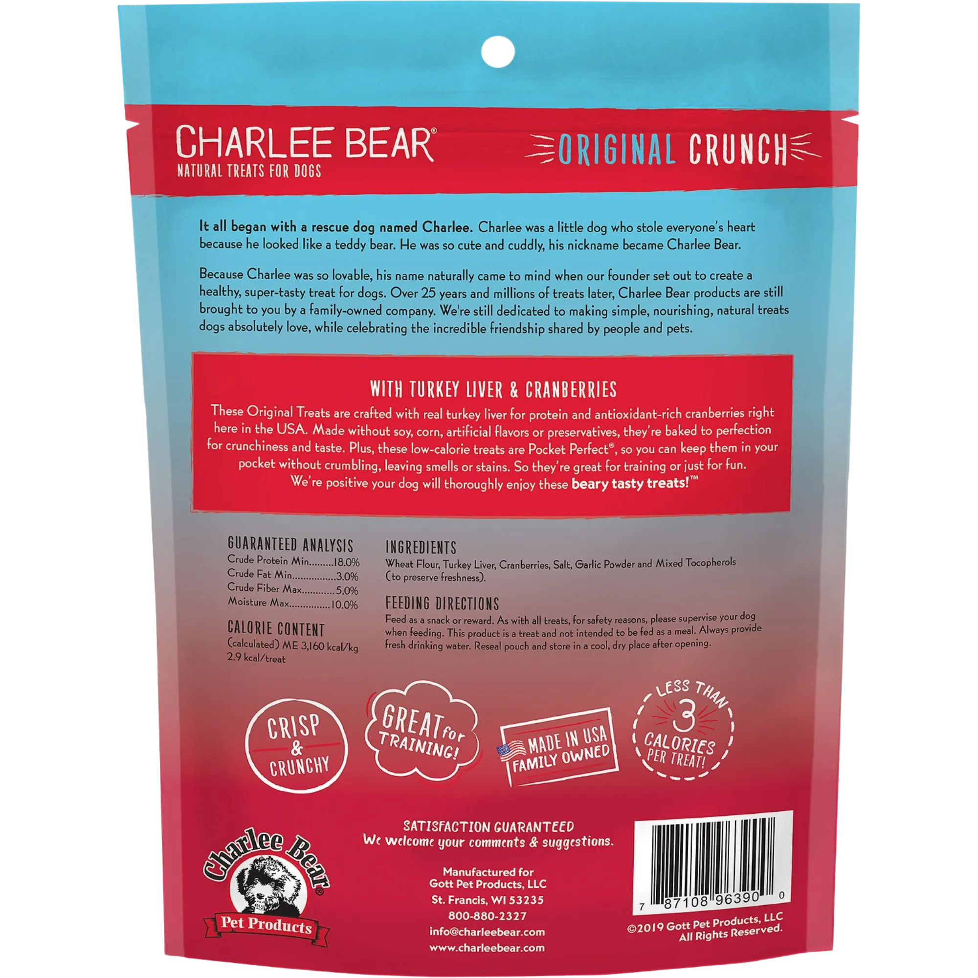 Charlee Bear Turkey Liver & Cranberries Flavor Dog Treats, 16-oz bag