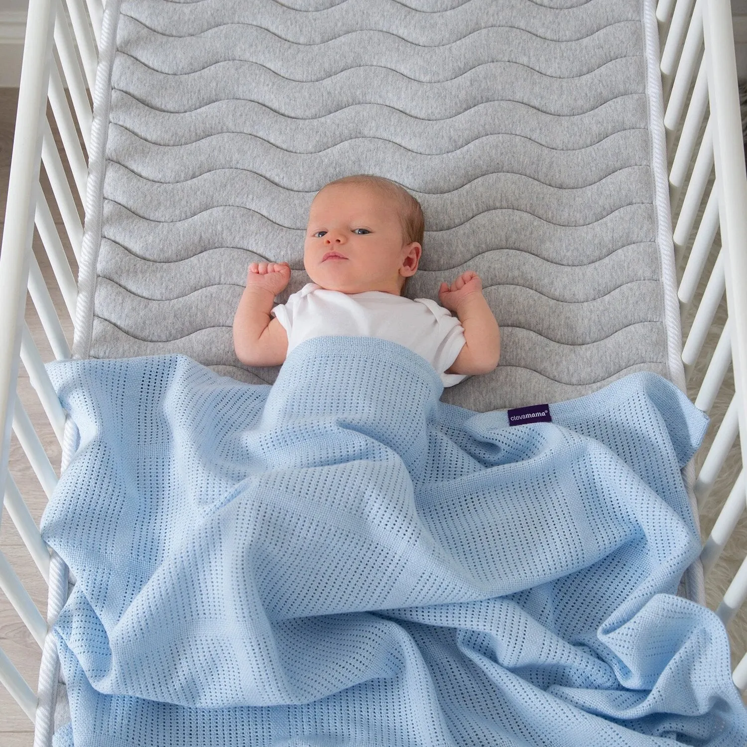 Clevamama Bassinet/Cradle/Moses Basket Cellular Blanket (70 cm x 90 cm)