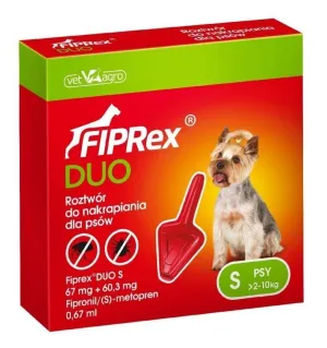 Dog fleas and lice, dog lice and flea treatment, Fiprex Duo S 2-10 kg