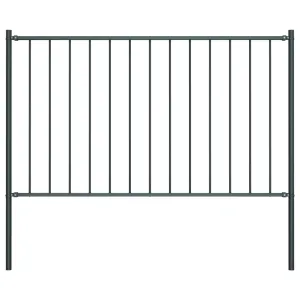 Fence Panel with Posts Powder-coated Steel 1.7x1 m Anthracite