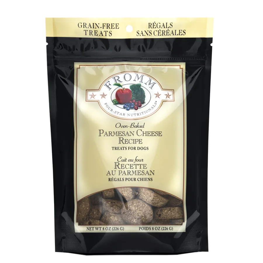 Fromm Four-Star Nutritionals Grain-Free Parmesan Cheese Recipe Dog Treats, 8-oz bag