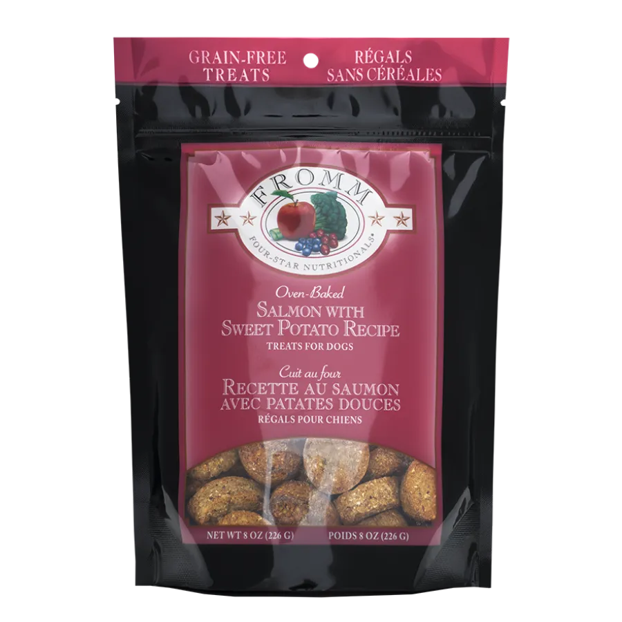 Fromm Four-Star Nutritionals Grain-Free Salmon with Sweet Potato Recipe Dog Treats, 8-oz bag