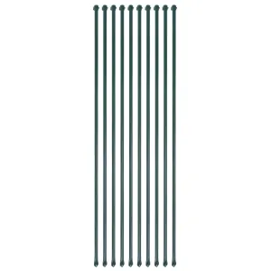 Garden Posts 10 pcs 1.5 m Metal Green