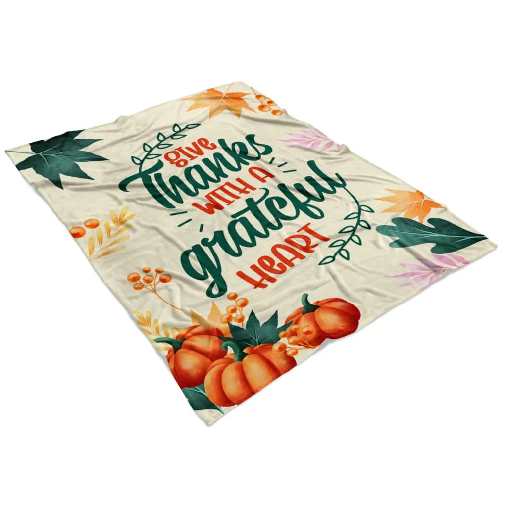 Give Thanks With A Grateful Heart 4 Fleece Blanket - Christian Blanket - Bible Verse Blanket
