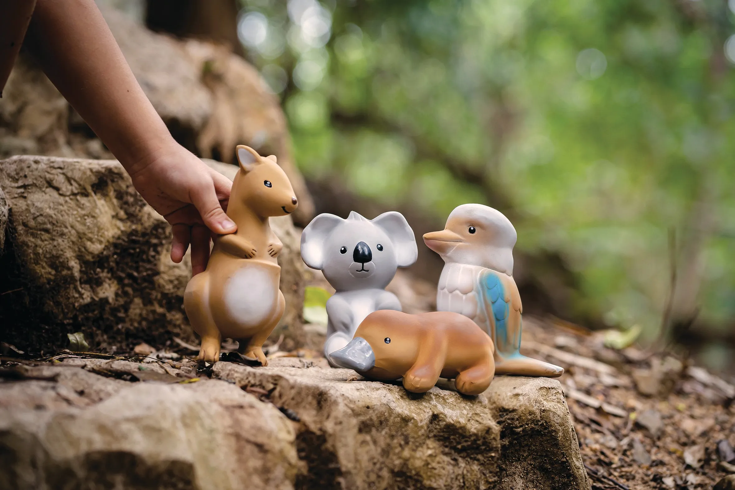 Kangaroo Natural Rubber Teether, Rattle & Bath Toy
