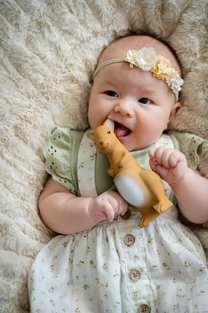 Kangaroo Natural Rubber Teether, Rattle & Bath Toy