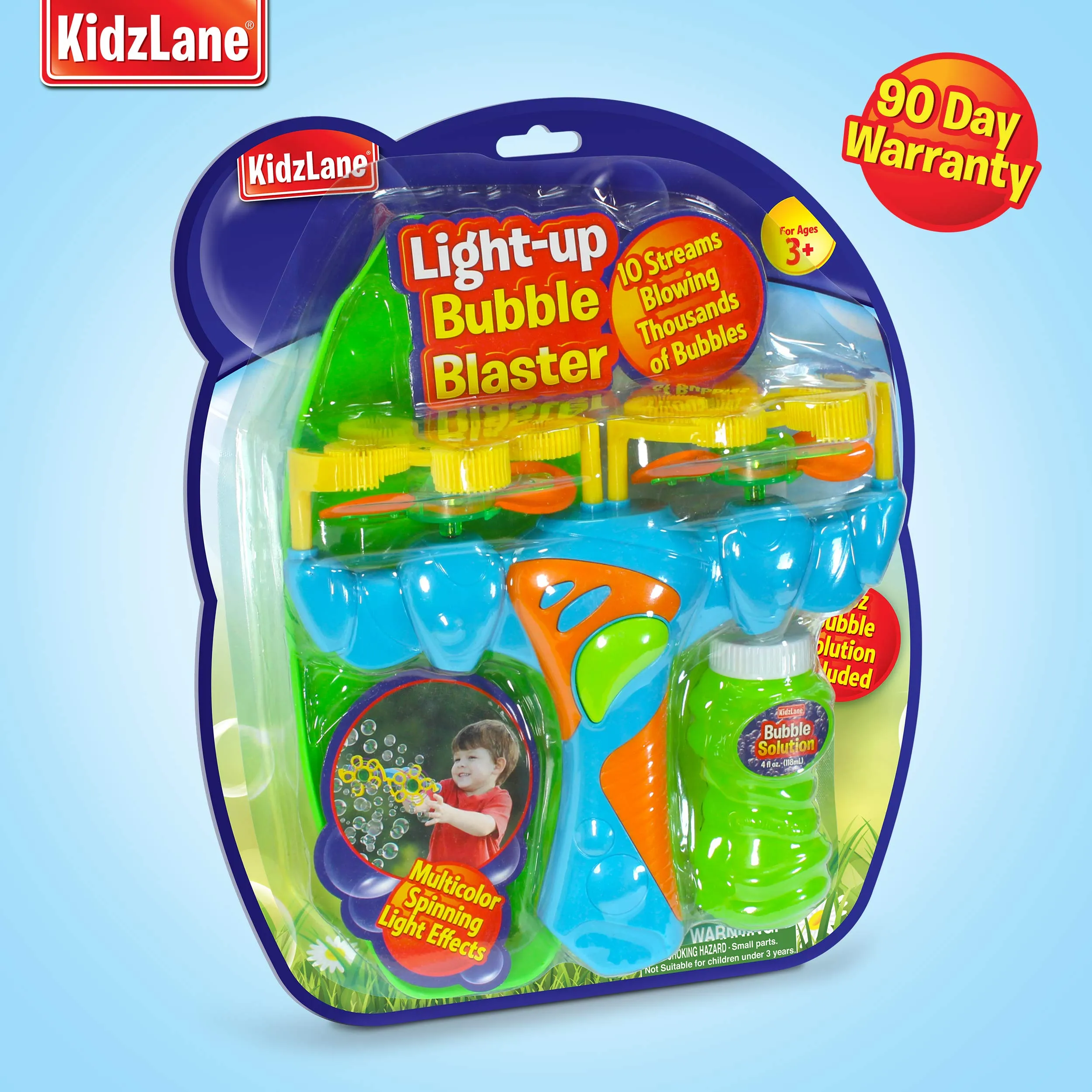 Kidzlane Bubble Gun | Bubbles for Kids and Toddlers | Light Up Bubble Machine for Kids