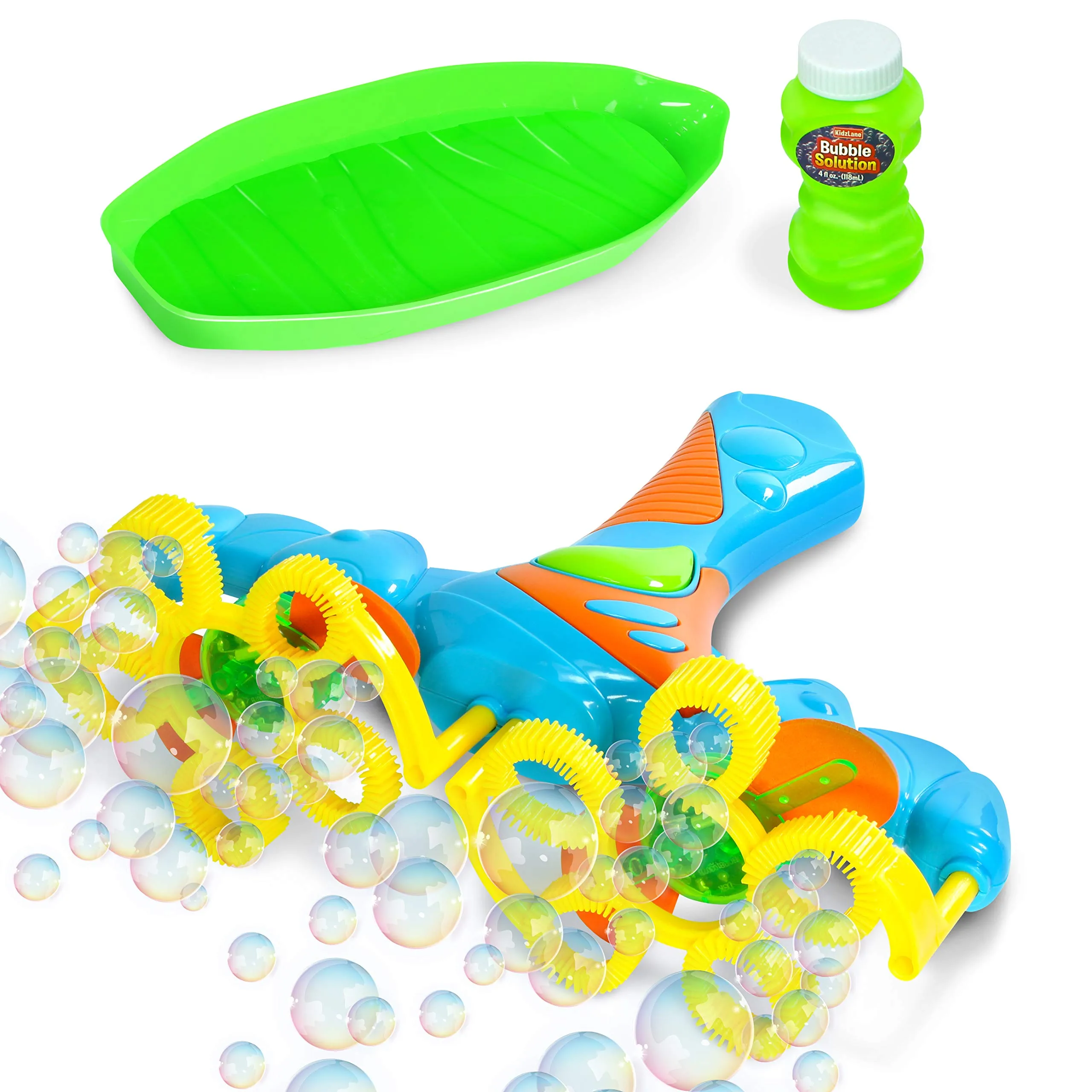 Kidzlane Bubble Gun | Bubbles for Kids and Toddlers | Light Up Bubble Machine for Kids