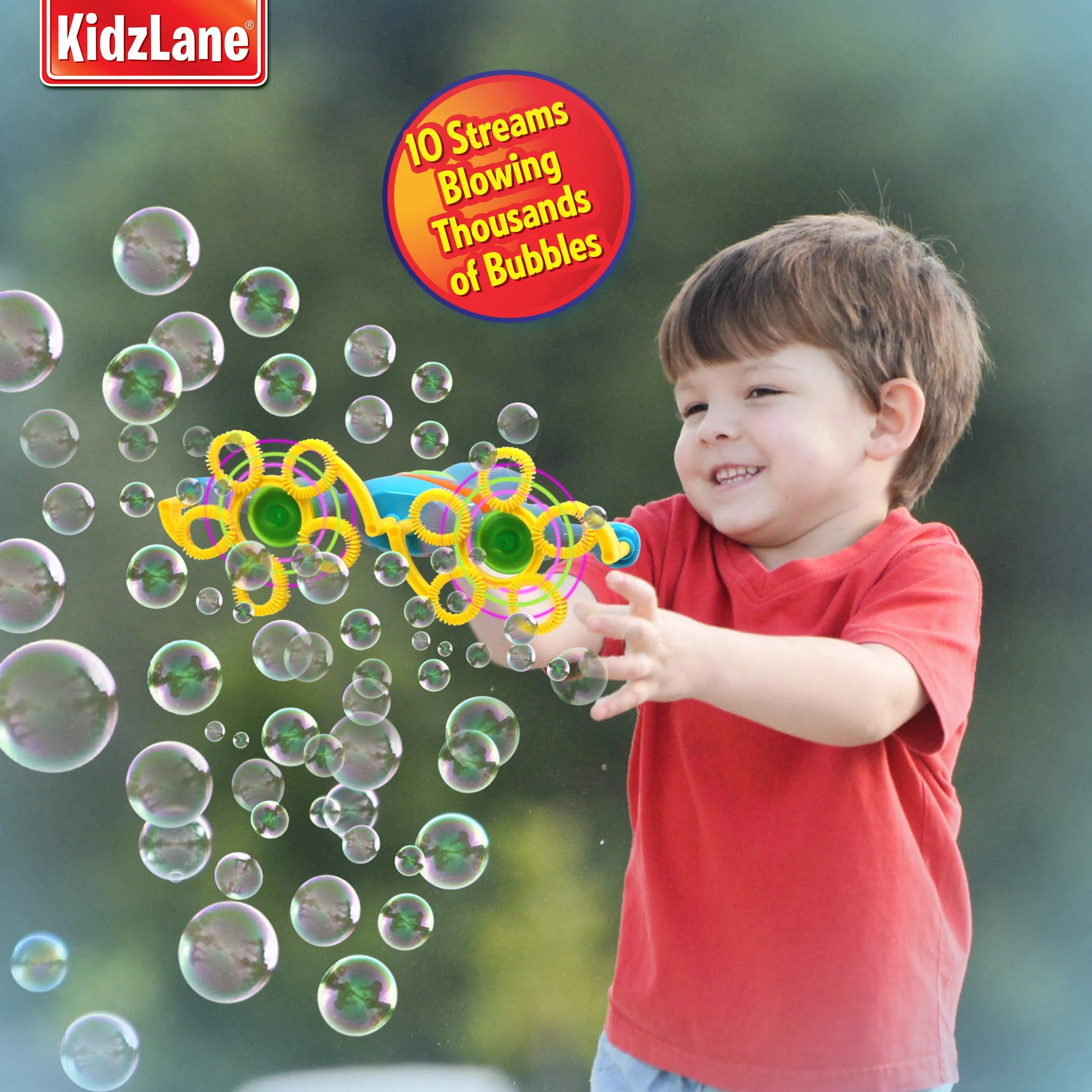 Kidzlane Bubble Gun | Bubbles for Kids and Toddlers | Light Up Bubble Machine for Kids
