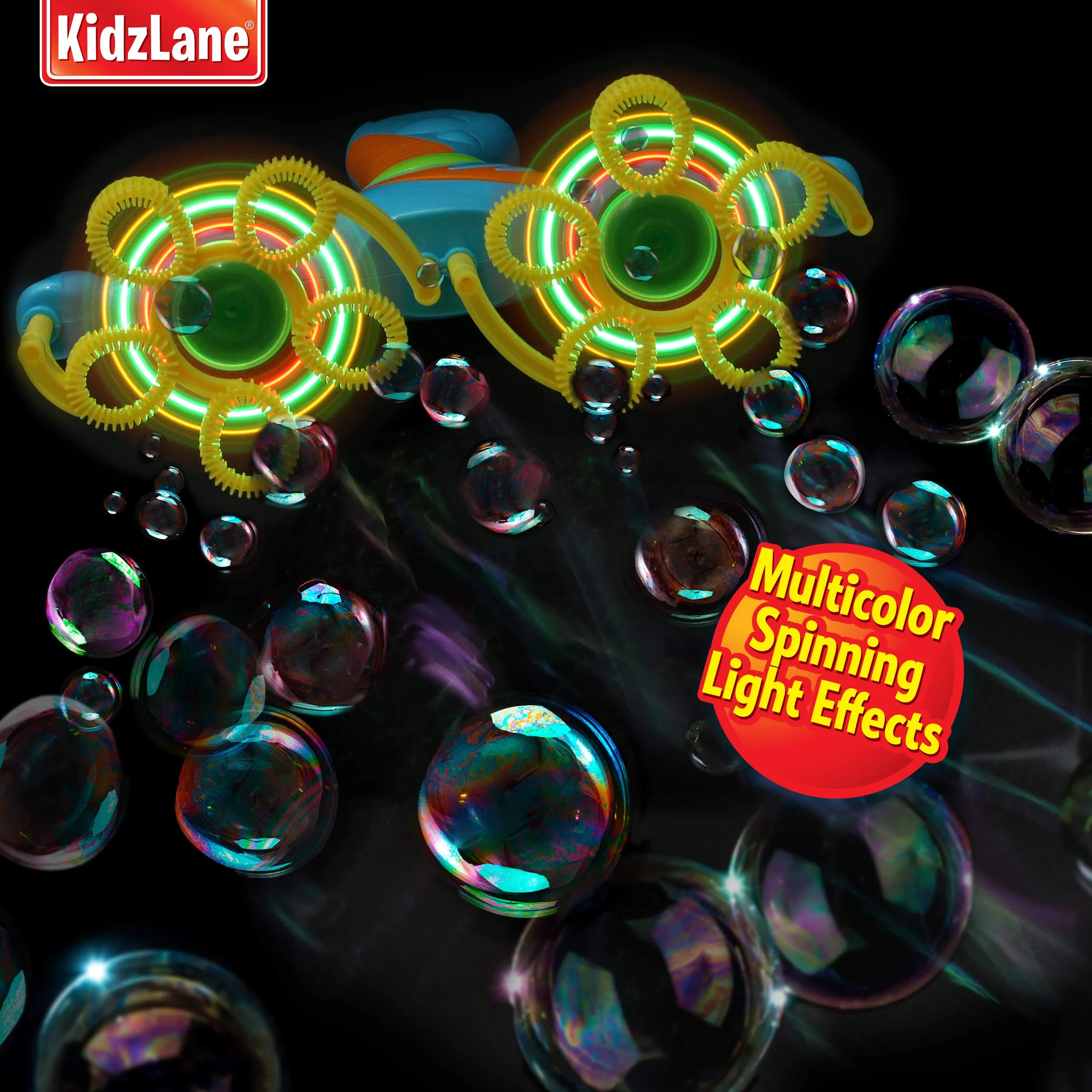 Kidzlane Bubble Gun | Bubbles for Kids and Toddlers | Light Up Bubble Machine for Kids