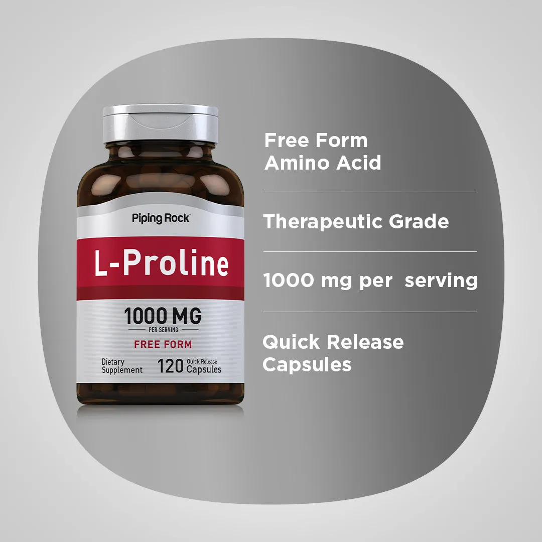 L-Proline, 1000 mg (per serving), 120 Quick Release Capsules