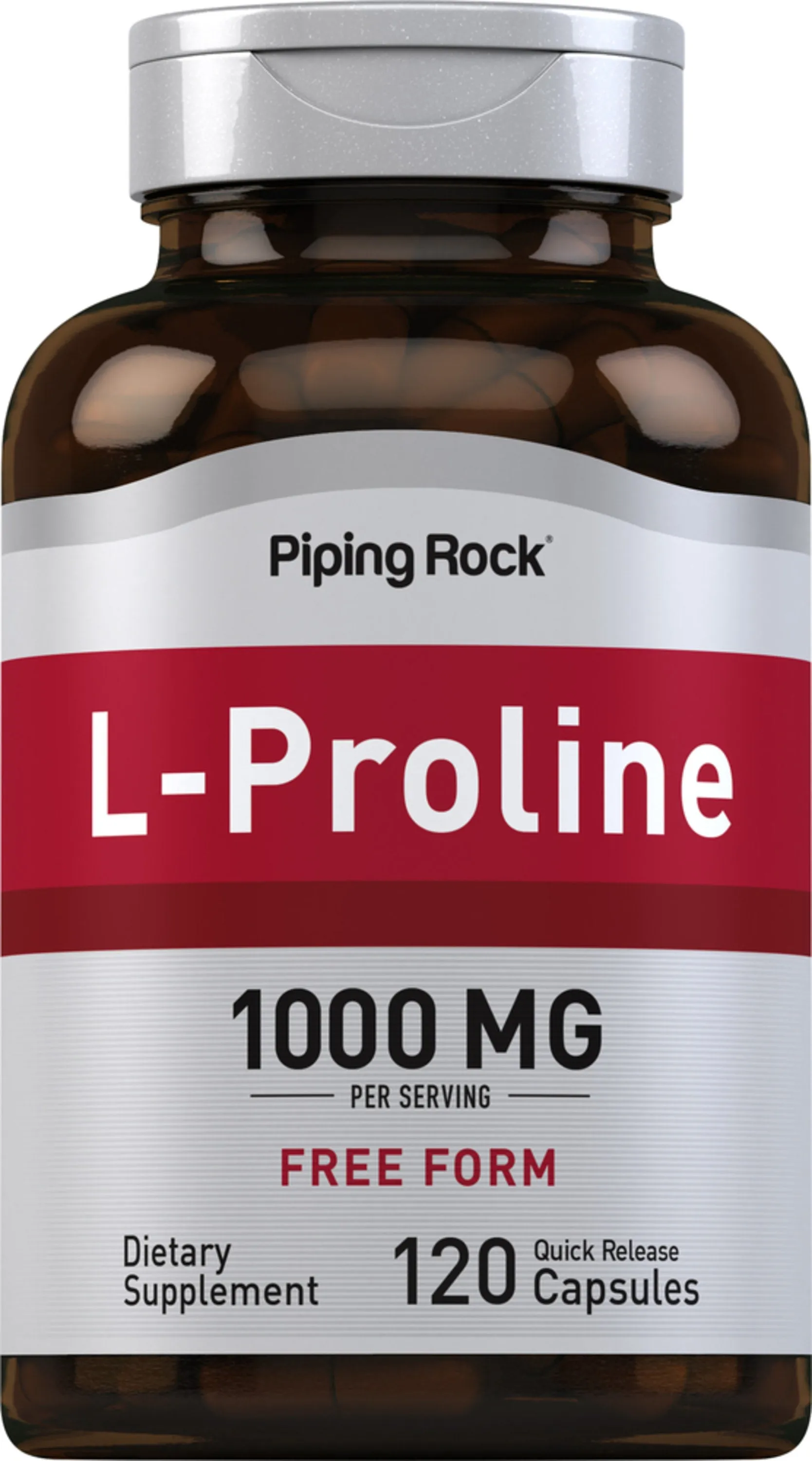 L-Proline, 1000 mg (per serving), 120 Quick Release Capsules