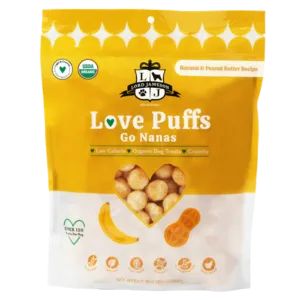 Lord Jameson Love Puffs Go Nanas Organic Dog Treats 4 oz