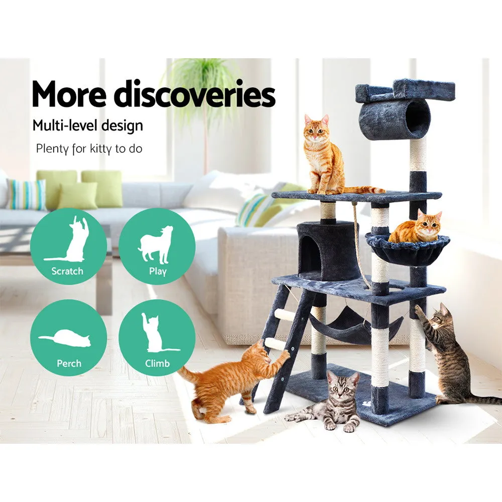 Multi-Level Cat Tree, Condo with Hammock & Scratching Post - i.Pet