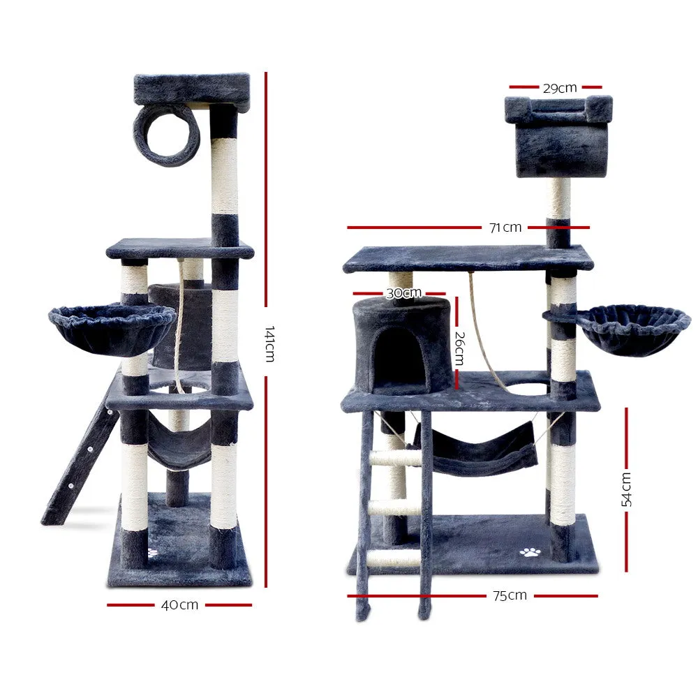 Multi-Level Cat Tree, Condo with Hammock & Scratching Post - i.Pet