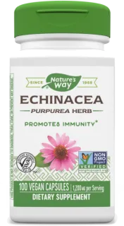 Nature's Way Echinacea Herbs 1200 mg 100 Vegetable Capsules