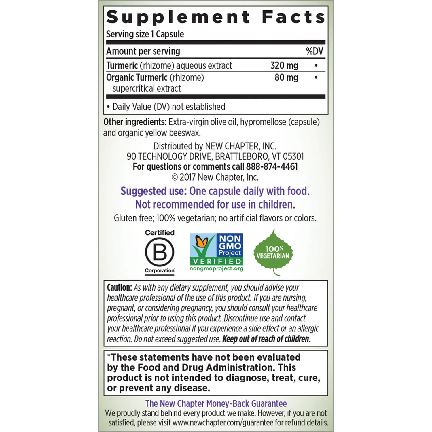New Chapter Turmeric Force Turmeric Supplement ONE DAILY 30 Vegetable Capsules