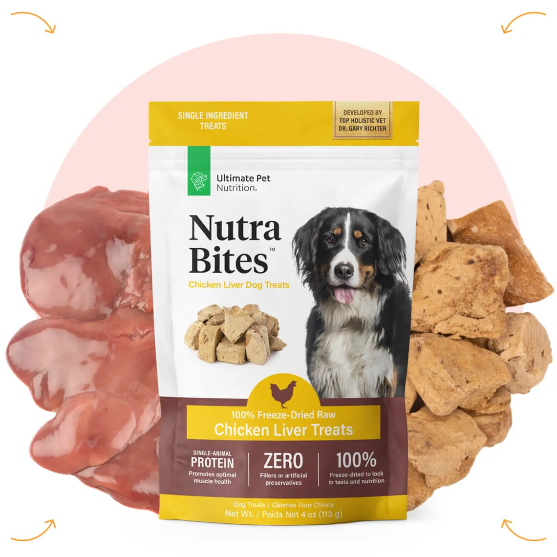 Nutra Bites Freeze-Dried Chicken Liver Dog Treats 4-oz.