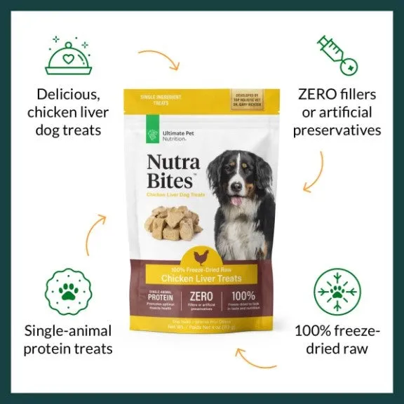 Nutra Bites Freeze-Dried Chicken Liver Dog Treats 4-oz.