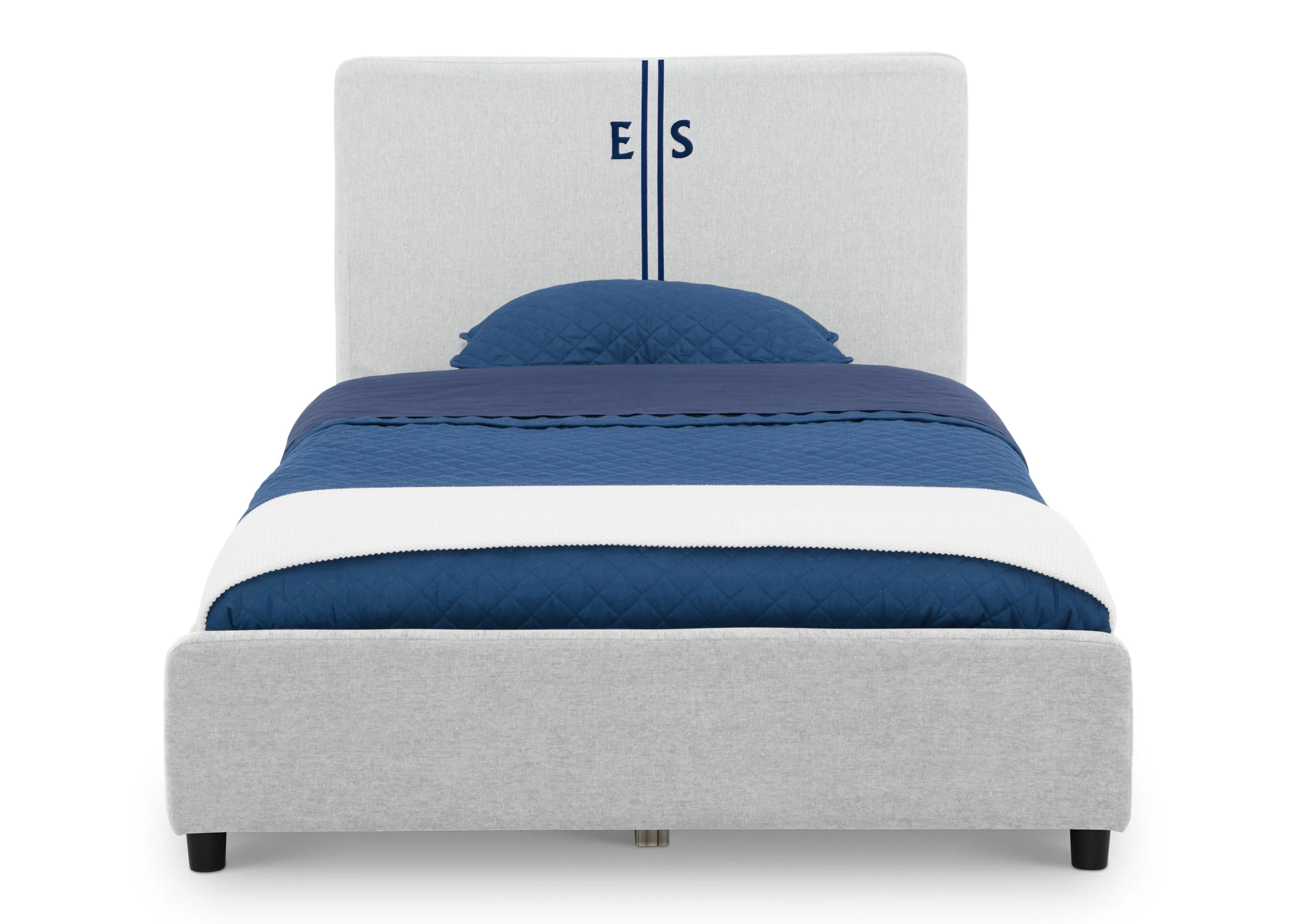 Personalized Upholstered  Twin Bed with Headboard