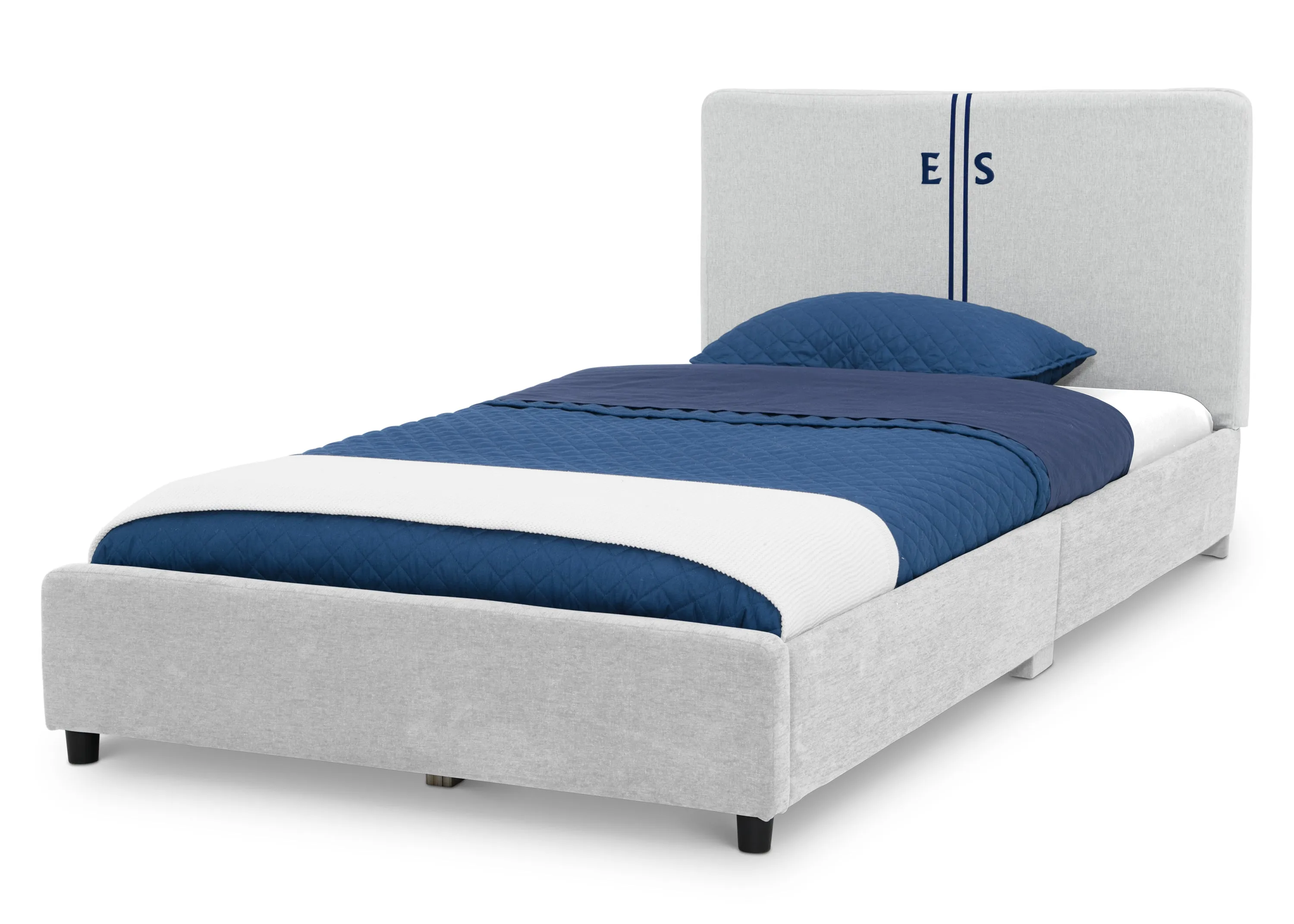Personalized Upholstered  Twin Bed with Headboard