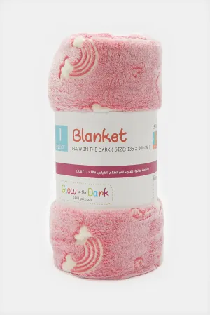 Pink Unicorn Glow In Dark Kids Blanket