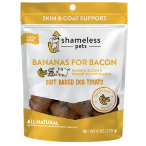 Shameless Pets Soft-Baked Bananas for Bacon Biscuits for Dogs, 6oz
