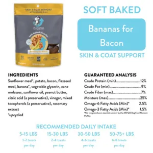 Shameless Pets Soft-Baked Bananas for Bacon Biscuits for Dogs, 6oz