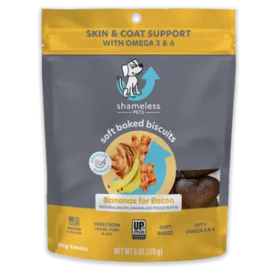 Shameless Pets Soft-Baked Bananas for Bacon Biscuits for Dogs, 6oz
