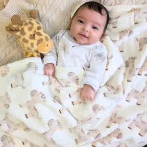 Soft Cream and Beige Giraffe Print Baby Blanket Wrap