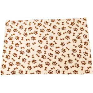 Spot Snuggler Bones/Paws Print Blanket Cream 1ea/40 In X 60 in