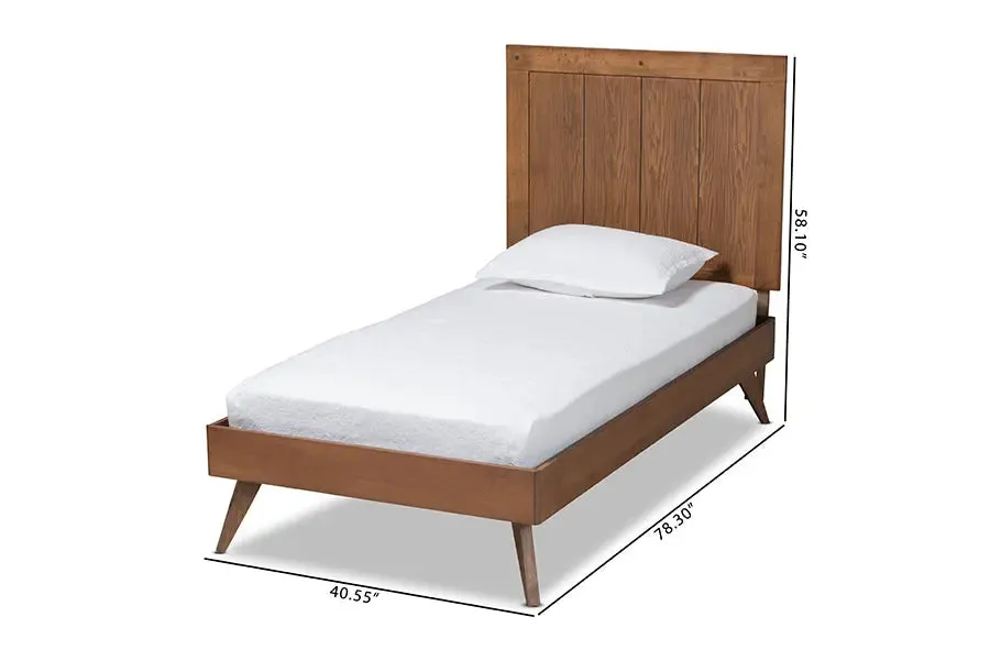 Sydney Ash Walnut Finished Wood Platform Bed (Twin)
