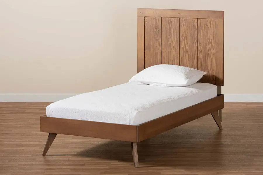 Sydney Ash Walnut Finished Wood Platform Bed (Twin)