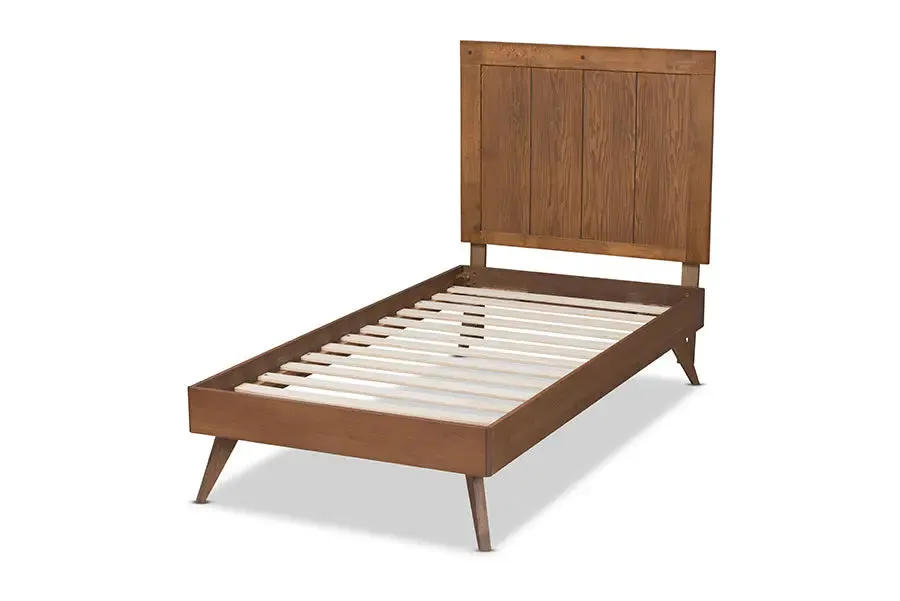 Sydney Ash Walnut Finished Wood Platform Bed (Twin)