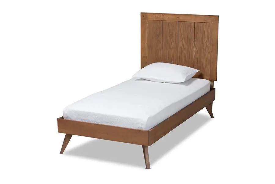 Sydney Ash Walnut Finished Wood Platform Bed (Twin)