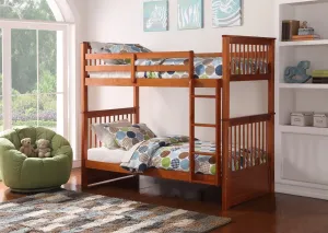 Twin/Twin Honey Solid Wood Bunkbed